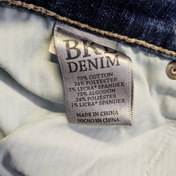 BKE Jake Straight Leg Jeans Mens Size 30S (30x29) Blue Faded Distress Stretch - Picture 7 of 11